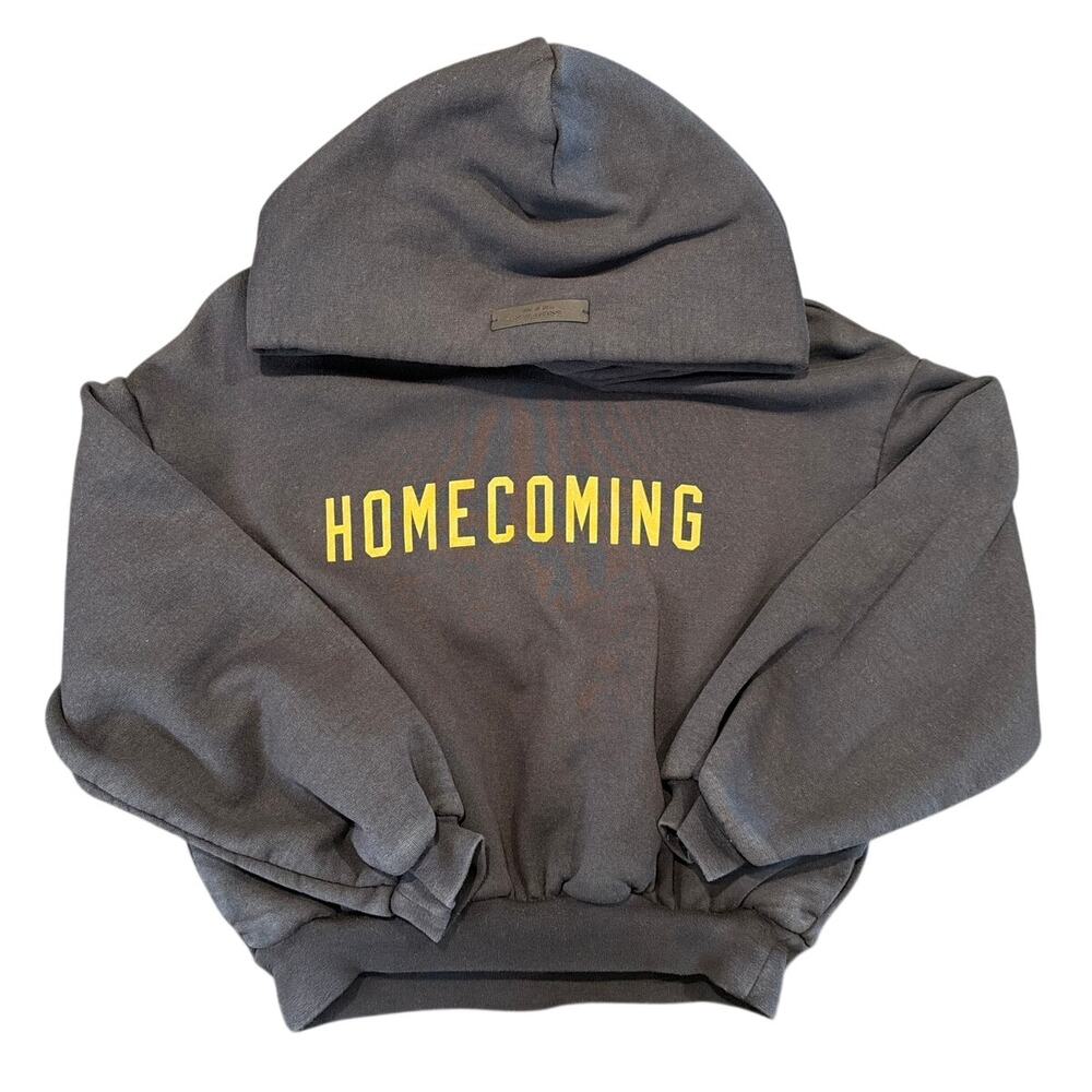 NWOT Fear of God Essentials Kids Hoodie Homecoming, Black Yellow, Youth 4/5